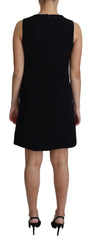 Dolce & Gabbana Black Viscose Stretch A-line Shift Mini Dress - IT40|S - Dresses