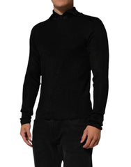 Dolce & Gabbana Black Viscose Turtle Neck Pullover Sweater - IT48 | M - Sweaters