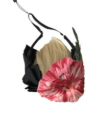 Dolce & Gabbana Black Viscose White Hair Parrucchiera Headband Diadem - Headbands
