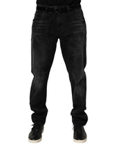 Dolce & Gabbana Black Washed Cotton Skinny Men Denim Jeans - IT54 | XL