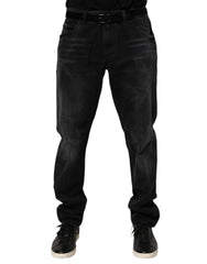 Dolce & Gabbana Black Washed Cotton Skinny Men Denim Jeans - IT54 | XL - Jeans
