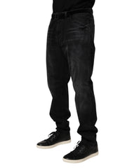 Dolce & Gabbana Black Washed Cotton Skinny Men Denim Jeans - IT54 | XL - Jeans