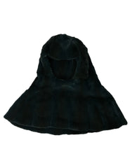 Dolce & Gabbana Black Weasel Fur Whole Head Wrap Hat - 57 cm|S - Hats