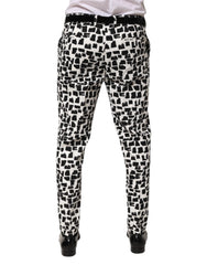 Dolce & Gabbana Black White Abstract Print Cotton Blend Pants - IT52 | XL - Trousers
