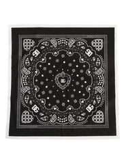 Dolce & Gabbana Black White Bandana Square Men Foulard Scarf - Bandanas & Headties