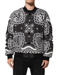 Chaqueta Bomber para Hombre con Estampado de Bandana Blanco y Negro de Dolce & Gabbana