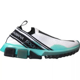 Dolce & Gabbana Black White Blue Slip On Sorrento Sneakers - EU40.5/US7.5 - Sneakers