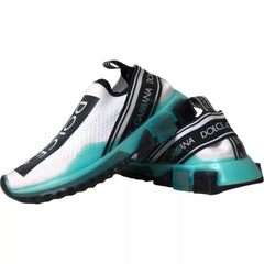 Dolce & Gabbana Black White Blue Slip On Sorrento Sneakers - EU40.5/US7.5 - Sneakers