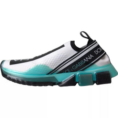 Dolce & Gabbana Black White Blue Slip On Sorrento Sneakers - EU40.5/US7.5 - Sneakers