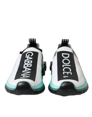 Dolce & Gabbana Black White Blue Slip On Sorrento Sneakers Shoes - Sneakers