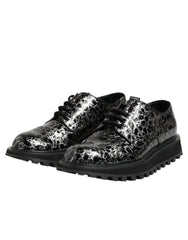Dolce & Gabbana Black White Calfskin Chunky Derby Shoes - EU42/US9 - Shoes