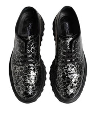 Dolce & Gabbana Black White Calfskin Chunky Derby Shoes - EU42/US9 - Shoes