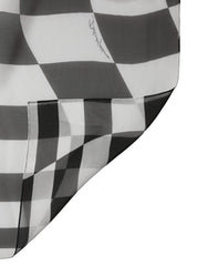 Dolce & Gabbana Black White Check Silk Wrap Foulard 133cm x 132cm Scarf
