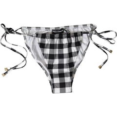 Dolce & Gabbana Black White Check Swimwear Beachwear Bottom Bikini - Classic Bikinis