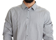 Dolce & Gabbana Black White Checkered GOLD Dress Cotton Shirt - IT38 | XS - Shirts
