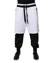 Dolce & Gabbana Black White Cotton Layered Sweatpants Pants - IT50 | L - Sweatpants