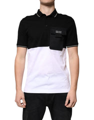 Dolce & Gabbana Black White Cotton Short Sleeves Polo T-shirt - IT44 | XS - Polos