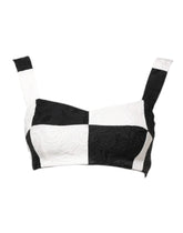 Dolce & Gabbana Black White Cropped Bustier Corset Bra Top - IT36|XXS - Tank Tops