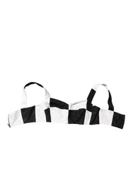 Dolce & Gabbana Black White Cropped Bustier Corset Bra Top - IT36|XXS - Tank Tops
