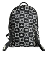 Dolce & Gabbana Black White DG Crown Logo Nylon Backpack Bag - Backpacks