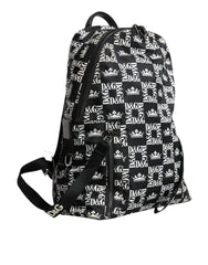 Dolce & Gabbana Black White DG Crown Logo Nylon Backpack Bag - Backpacks