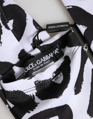 Dolce & Gabbana Black White DG Logo Elbow Length Mitten Gloves - 7|S