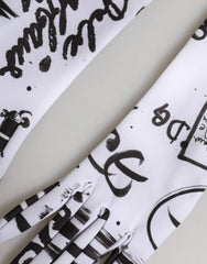 Dolce & Gabbana Black White DG Logo Elbow Length Mitten Gloves - 7|S