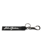 Dolce & Gabbana Black White DG Logo Silver Men Keychain Polyester Keyring - Keychains