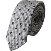 Dolce & Gabbana Black White Dot Fantasy Silk Adjustable Men Tie - Neckties