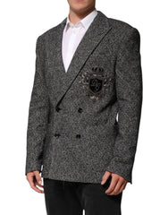 Dolce & Gabbana Black White Double Breasted Men Suit Blazer - IT48 | M - Sport Jackets