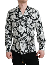 Dolce & Gabbana Black White Floral Button Down Casual Shirt - IT37 | XS - Shirts