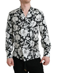 Dolce & Gabbana Black White Floral Button Down Casual Shirt - IT37 | XS - Shirts