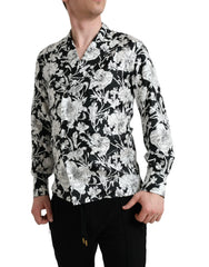Dolce & Gabbana Black White Floral Button Down Casual Shirt - IT37 | XS - Shirts