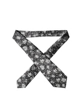 Dolce & Gabbana Black White Floral Silk Adjustable Women Necktie Tie