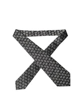 Dolce & Gabbana Black White Geometric Silk Adjustable Women Necktie Tie