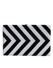 Dolce & Gabbana Black White Gold Frame Clutch Evening Party Purse Bag
