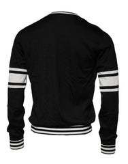Dolce & Gabbana Black White Guitar Silk Crew Neck Sweater - IT48 | M - Sweaters