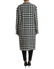 Dolce & Gabbana Black White Houndstooth Trench Coat Jacket - IT40|S - Trench Coats