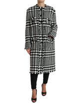Dolce & Gabbana Black White Houndstooth Trench Coat Jacket - IT40|S - Trench Coats
