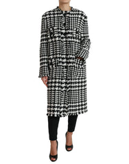 Dolce & Gabbana Black White Houndstooth Trench Coat Jacket - IT40|S - Trench Coats