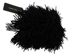 Dolce & Gabbana Black White Knitted Cashmere Animal Design Hat - Beanies