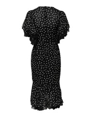 Dolce & Gabbana Black White Lace Polka Dot Chiffon Dress - IT38 | XS - Dresses