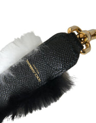 Dolce & Gabbana Black White Lapin Fur Accessory Shoulder Strap - Handbag & Wallet Accessories