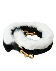 Dolce & Gabbana Black White Lapin Fur Accessory Shoulder Strap - Handbag & Wallet Accessories