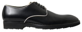 Dolce & Gabbana Black White Leather Formal Dress Shoes - EU39.5/US6.5 - Shoes