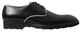 Dolce & Gabbana Black White Leather Formal Shoes - EU44.5/US11.5 - Shoes