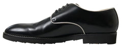 Dolce & Gabbana Black White Leather Formal Shoes - EU44.5/US11.5 - Shoes