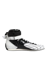 Dolce & Gabbana Black White Leather High Top Sneakers Shoes - EU44/US11 - Sneakers