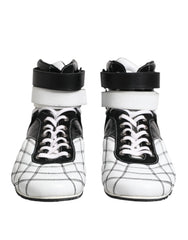 Dolce & Gabbana Black White Leather High Top Sneakers Shoes - EU44/US11 - Sneakers