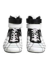 Dolce & Gabbana Black White Leather High Top Sneakers Shoes - EU44/US11